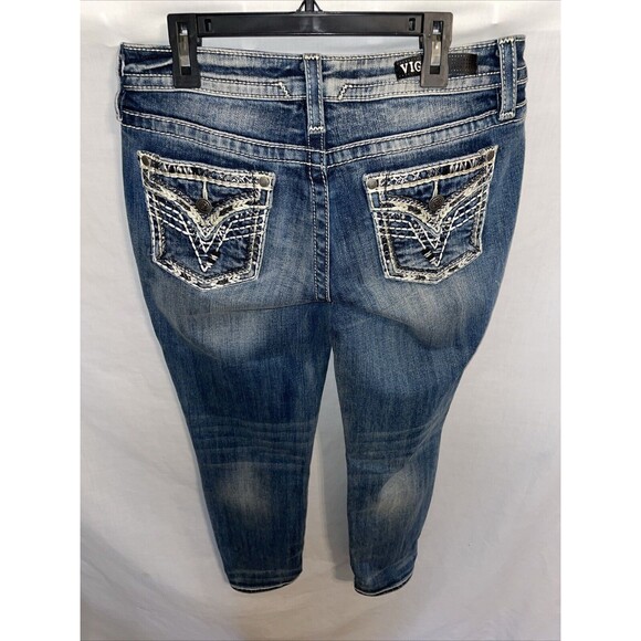 Vigoss Women’s Capri Jeans Size 30x27 Blue Rodeo Cowgirl Western - Picture 8 of 12